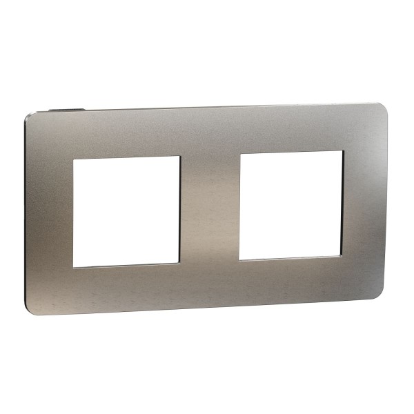 rámeček krycí dvojnásobný, White Aluminium/Černý Unica Studio Metal NU280456M