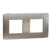 rámeček krycí dvojnásobný, White Aluminium/Černý Unica Studio Metal NU280456M