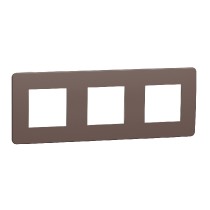 rámeček krycí trojnásobný, Chocolate/Bílý Unica Studio Color NU280616