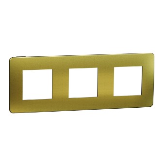 rámeček krycí trojnásobný, Gold/Černý Unica Studio Metal NU280662M
