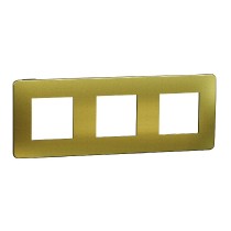 rámeček krycí trojnásobný, Gold/Černý Unica Studio Metal NU280662M