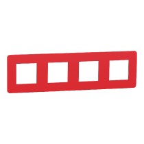rámeček krycí čtyřnásobný, Red/Bílý Unica Studio Color NU280813
