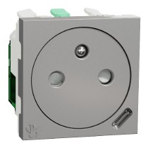 zásuvka skrytá 250V/16A + USB C 10.5W, 2.1A, 2M, Aluminium Unica NU301530E