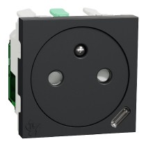 zásuvka skrytá 250V/16A + USB C 10.5W, 2.1A, 2M, Antracit Unica NU301554E