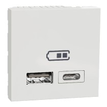 dvojitý nabíjecí USB konektor A+C 2.4A, 2M, Bílý Unica NU301818