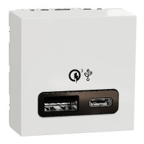 dvojitý nabíjecí USB konektor A+C 18W, 2.4A, 2M, Bílý Unica NU301918