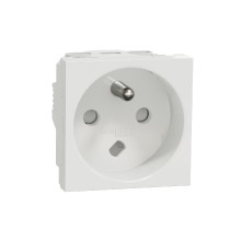 zásuvka nezáměnná 250V/16A 2P+E, clonky, šroubová, Bílá Unica NU305118