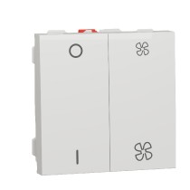 mechanismus ovládání rychlosti ventilátoru dvojitý 1/0, Bílý Unica NU321418