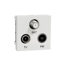 zásuvka R/TV/SAT s F-konektorem koncová, 2M, Bílá Unica NU345018