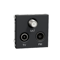 zásuvka R/TV/SAT s F-konektorem koncová, 2M, Antracit Unica NU345054