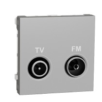zásuvka TV/R koncová, 4 dB, 2M, Aluminium Unica NU345230