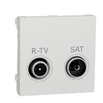 zásuvka TV-R/SAT průběžná 11 dB, 2M, Bílá Unica NU345618