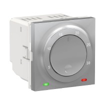 termostat prostorový otočný 2M, Aluminium Unica NU350130