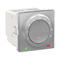 termostat podlahový otočný 2M, Aluminium Unica NU350330