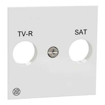 deska centrální pro TV-R/SAT zásuvku, Bílá Antibakteriální Unica NU944120