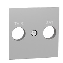 deska centrální pro TV-R/SAT zásuvku, Aluminium Unica NU944130