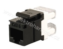 keystone UTP CAT6 RJ45 zařezávací černý Solarix SXKJ-6-UTP-BK /25286601/