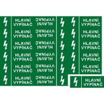 štítek "Hlavní vypínač" 9x3,2cm, samolepka