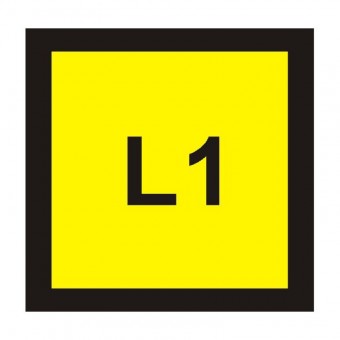 štítek &quot;označení fází L1,L2,L3&quot; 2,5x2,5cm, samolepka