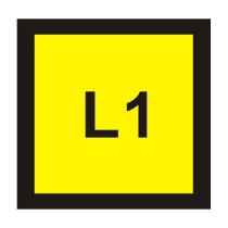 štítek "označení fází L1,L2,L3" 2,5x2,5cm, samolepka