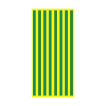 štítek "Označení ochranných vodičů" žlut.podkl, zel. pruhy 33x17cm, samolepka