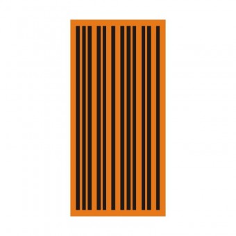 štítek "Označení fází" oranž.podkl, černé pruhy 32x17cm, samolepka