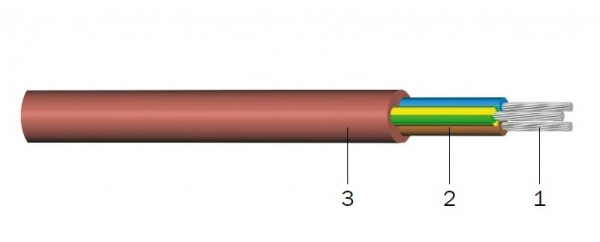 kabel silikonový SiHF-O 3x0,5 rbr