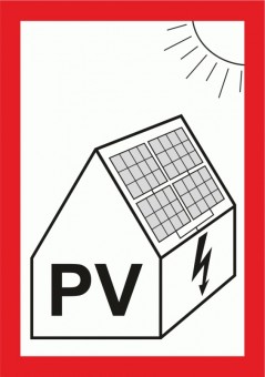 štítek PV symbol pro fotovoltaiku A7