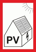 štítek PV symbol pro fotovoltaiku A7