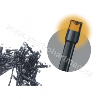 řetěz vánoční 100 LED 10M jantarová, časovač IP44 ZY1433T***