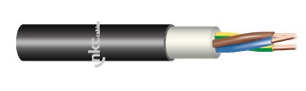 kabel CYKY-O 3x1,5 černá, hnědá, šedá