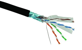 kabel FTP CAT6 PE stíněný venkovní černý Solarix SXKD-6-FTP-PE, balení 500m /27655194/