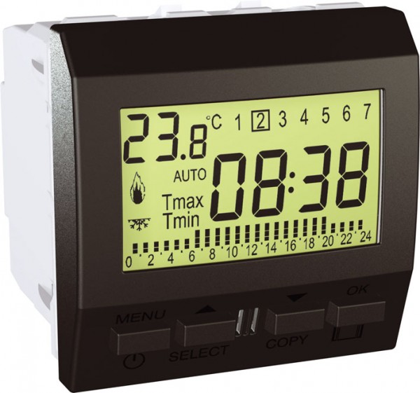 termostat týdenní Unica Grafit MGU3.505.12P s podlahovým čidlem