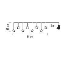 závěs vánoční LED  – hvězdy, 45x84 cm, venkovní i vnitřní, teplá bílá EMOS DCGW02_obr2