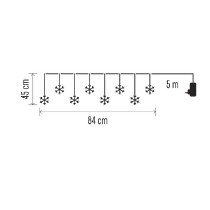 závěs vánoční LED – sněhové vločky, 84 cm, venkovní i vnitřní, teplá bílá EMOS DCGW06_obr2