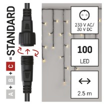 řetěz vánoční Standard LED spojovací  – rampouchy, 2,5 m, venkovní, teplá bílá EMOS D1CW01_obr6