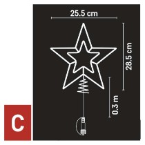 hvězda vánoční Standard LED spojovací, 28,5 cm, venkovní i vnitřní, teplá bílá, časovač EMOS D1ZW01_obr4