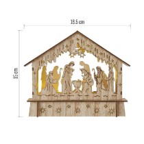 dekorace LED vánoční betlém dřevěný, 15 cm, 2x AA, vnitřní, teplá bílá, časovač EMOS DCWW34_obr2