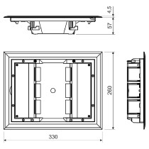 rám podlahový KOPOBOX 57 Kopos 6x modul 45_obr2