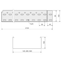 žlab kabelový s integ. spojkou MARS NKZI 100X250X1.25 S_obr4