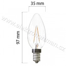 žárovka LED svíce E14, 2,1W, 2700K, CRI 80, 250 lm, 360° /ML-323.016.94.0/_obr2