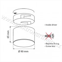 svítidlo přisazené LED Gap 8 bílé, 8W, 520lm, 2700K, IP20 /ML-416.037.33.0/_obr4