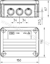 krabice OBO T 100 odbočná IP66, bez svorkovnice /2007077/_obr2