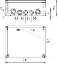 krabice OBO T 250 odbočná IP66, bez svorkovnice /2007109/_obr2