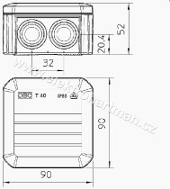 krabice OBO T 40 odbočná IP66, bez svorkovnice / 2007045/_obr2