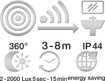 svítidlo STEINEL RS 16 L skleněné stínidlo, HF Sensor, max.60W, E27, IP44_obr3