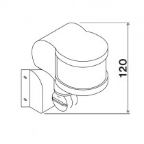 čidlo pohybové LX48B - černá 270st IP44 montáž na roh_obr4