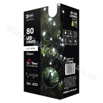 řetěz vánoční 80 LED 8M studená bílá, časovač IP44 ZY0802T***_obr2