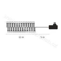 řetěz vánoční 120 LED 12M studená bílá, časovač IP44 *ZY0803T_obr4