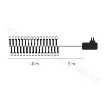 řetěz vánoční 100 LED 10M jantarová, časovač IP44 ZY1433T***_obr4